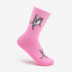 Носки женские Кот, цвет розовый, размер 36-40