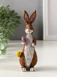 Фигурка полистоун «Кролик с пасхальными яичками» 4.8×5×14.5 см