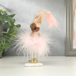 Сувенир статуэтка полистоун Ангел малышка в розовой пуховой юбке