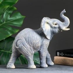 Фигура статуэтка полистоун Слон серый, 29х32х15см