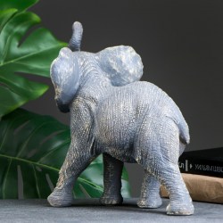 Фигура статуэтка полистоун Слон серый, 29х32х15см