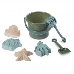 Набор игрушек для песочницы, 7 предметов: ведро, лопатка, грабли, 4 