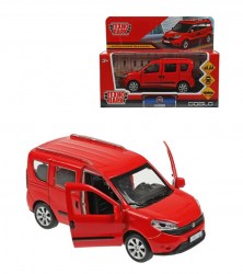 Технопарк. Модель "Fiat Doblo" 12 см, металл двери, багаж, инерц, красный