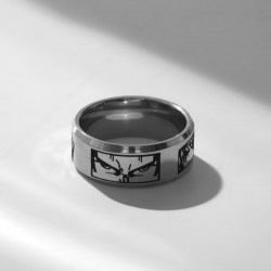 Кольцо Япония глаза, цвет чёрный в серебре, 18 размер   9473083