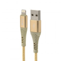 Кабель BYZ BС-029i, USB - Lightning, 5 А, 1 м, золотистый 
