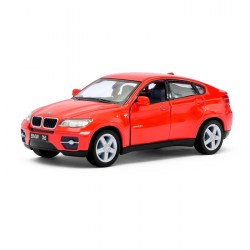 Машина красная BMW X6, 1:38, открываются двери, инерция