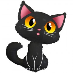 Шар фольгированный 36" фигура Кот черный