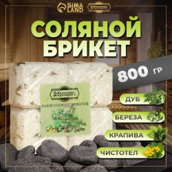 Соляной брикет набор 4 шт Чистотел, крапива, береза, дуб« по 200 г »Добропаровъ»