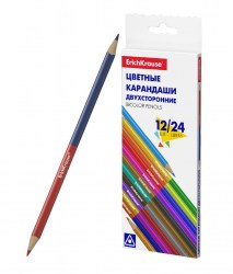 Набор цветных карандашей "Basic Bicolor" трехгранные двустор. 12 шт 24 цвета