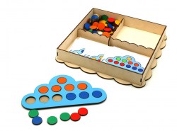 Развивающая игрушка Умное облачко, d кружков (60 шт.): 2 см, в наборе 15 карточек