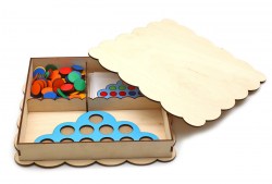 Развивающая игрушка Умное облачко, d кружков (60 шт.): 2 см, в наборе 15 карточек