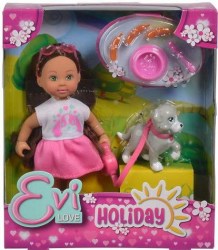 Кукла Еви 12 см с собачкой и аксессуарами из серии Holiday