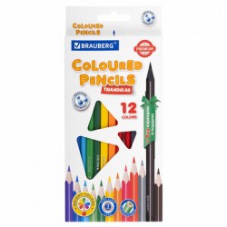 Карандаши цветные пластиковые, BRAUBERG PREMIUM 12 цветов + 1 чернографитный карандаш