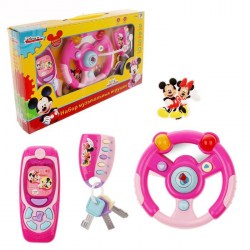Набор музыкальных игрушек "Минни": руль, телефон, брелок, Минни Маус, световые эффекты