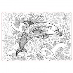 Коврик-раскраска маленький "Дельфин" размер 48х33,5 см
