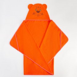 Полотенце накидка махровое Тигр 75х125см, оранжевый 300 г/м хл100% 
