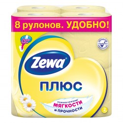 бумага туалетная Zewa Plus 2-слоя с ароматом ромашки, 12 шт