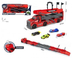 Автовоз RACER с треком (76см) и запуском красный в коробке