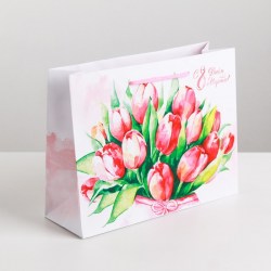 Пакет ламинированный горизонтальный «Цветочная нежность», M 26 × 30 × 9 см 