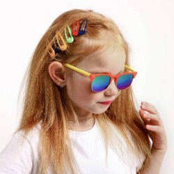 Очки солнцезащитные детские Round, оправа и дужки разного цвета, МИКС, 12.5 × 4.5 см