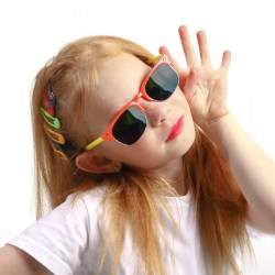 Очки солнцезащитные детские Round, оправа и дужки разного цвета, МИКС, 12.5 × 4.5 см