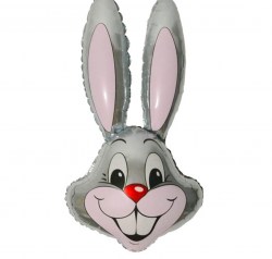 Шар фольгированный 24" Кролик, цвет серый