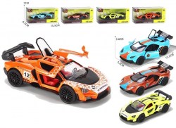 Машина 6/12 инерционная на батарейках(свет,звук) 4 цвета в