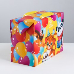 Пакет—коробка С Днём Рождения!, 28 × 20 × 13 см