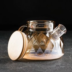 Чайник заварочный с металлическим ситом Круиз 800 мл, цвет золотой