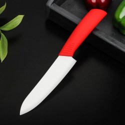Нож керамический Симпл, лезвие 15 см, ручка soft touch, цвет красный