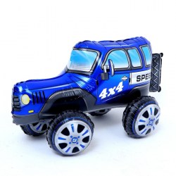 Шар фольгированный 26 Джип с колёсами, цвет синий