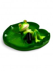 Садовая фигура из полистоуна «Лягушка на отдыхе» 10×11×6 см, плавающая