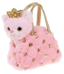 Мягкая игрушка Котенок розовая 18 см в сумочке