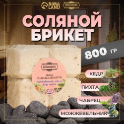 Соляной брикет набор 4 шт. «Можжевельник, чабрец, кедр, пихта« по 200 г »