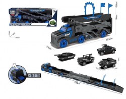 Автовоз POLICE с треком (76см) и запуском черный в коробке