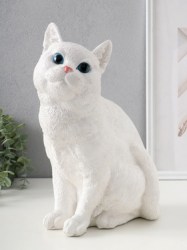 Фигурка гипс Кошка белая окраска, 31.5×16×24 см