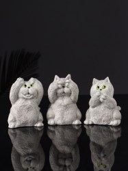 Набор фигурок Три кота: ничего не вижу, не слышу, не говорю, гипс, 7 см, 