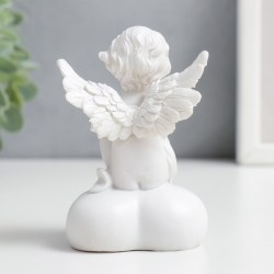 Статуэтка Белоснежный ангелочек на сердце с огоньком свет 9 см