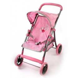 Прогулочная коляска для кукол Корона розовая