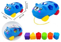 Каталка "Мишка" 20,5 см на веревке в сетке