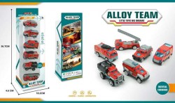 Набор металлических пожарных машин MINI CAR (6 шт) в коробке