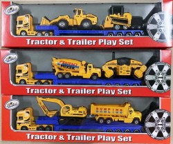 Трейлер CONSTRUCTION с техникой (2 штуки), 3 вида в коробке