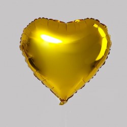Шар фольгированный 18 Сердце  цвет золотой