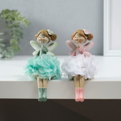 Фигурка полистоун «Девочка в платье из цветочков в гольфах сидит» 8×6×14 см, МИКС