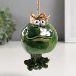 Фигурка - колокольчик керамика «Королевская лягушка» 7.8×8.9×9.6 см