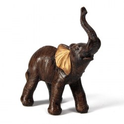 Сувенир полистоун Слон африканский коричневый золотые ушки 12х4,3х9,5 см
