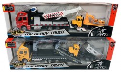 Эвакуатор инерционный со строительной техникой в коробке