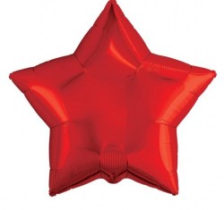 Шар фольгированный 19", звезда, цвет красный