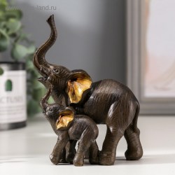 Сувенир Слон африканский со слонёнком 12,5х9,5х5 см