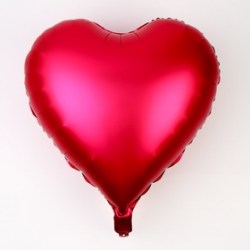 Шар воздушный фольгированный 18" Сердце, с клапаном, матовый, цвет фуксия